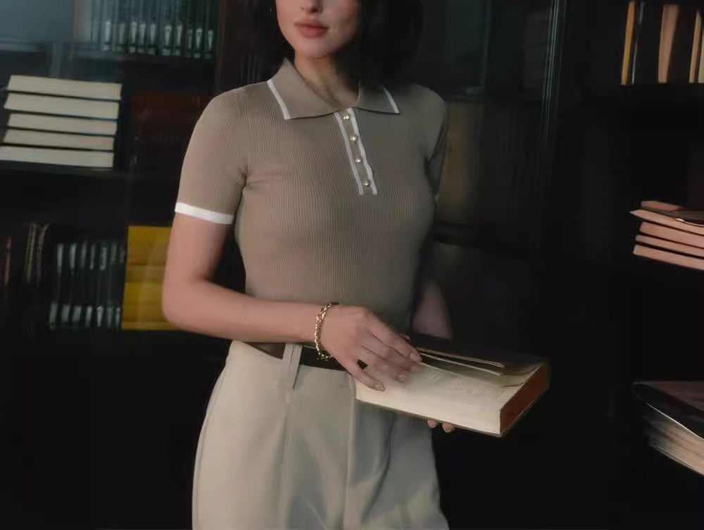 Women's Polo Shirt - A Ribbed Preppy