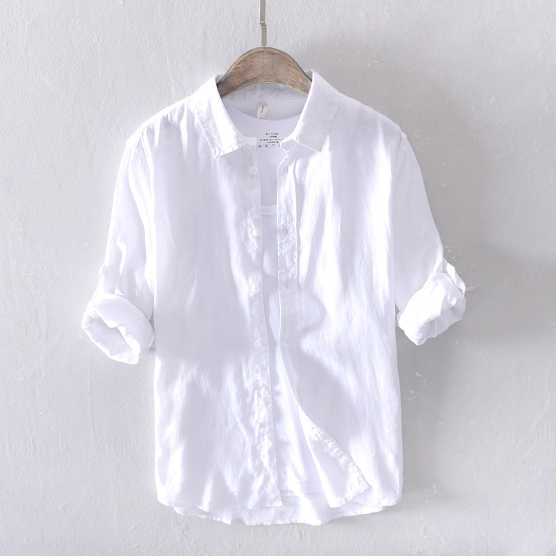 Camicia in Lino Bianca - Old Money® - Old Money®