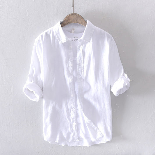 Camicia in Lino Bianca - Old Money® - Old Money®