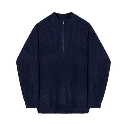 Maglione con Mezza Zip a Collo Alto - Old Money®