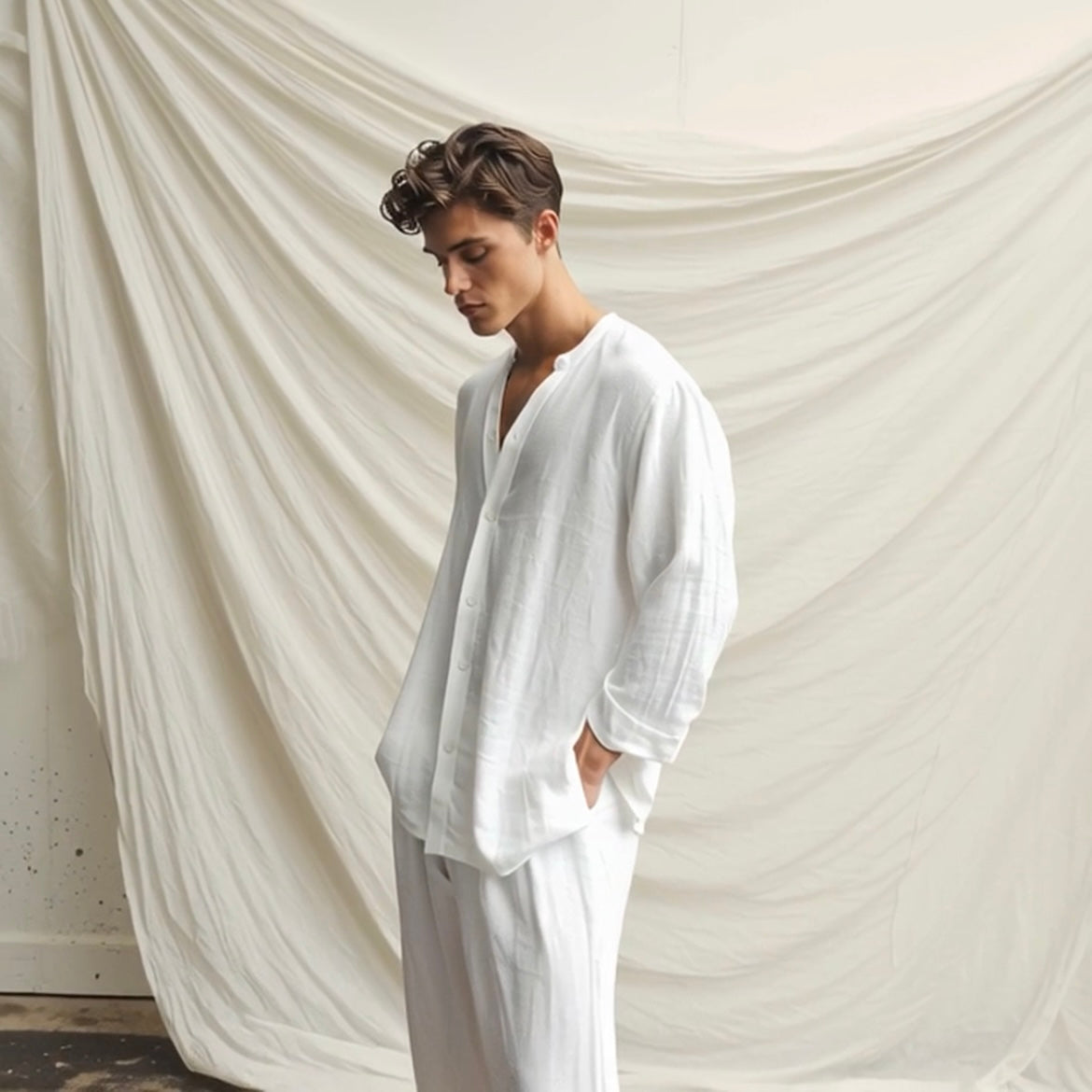 Set Lino Coordinato Camicia e Pantalone Uomo - Old Money®