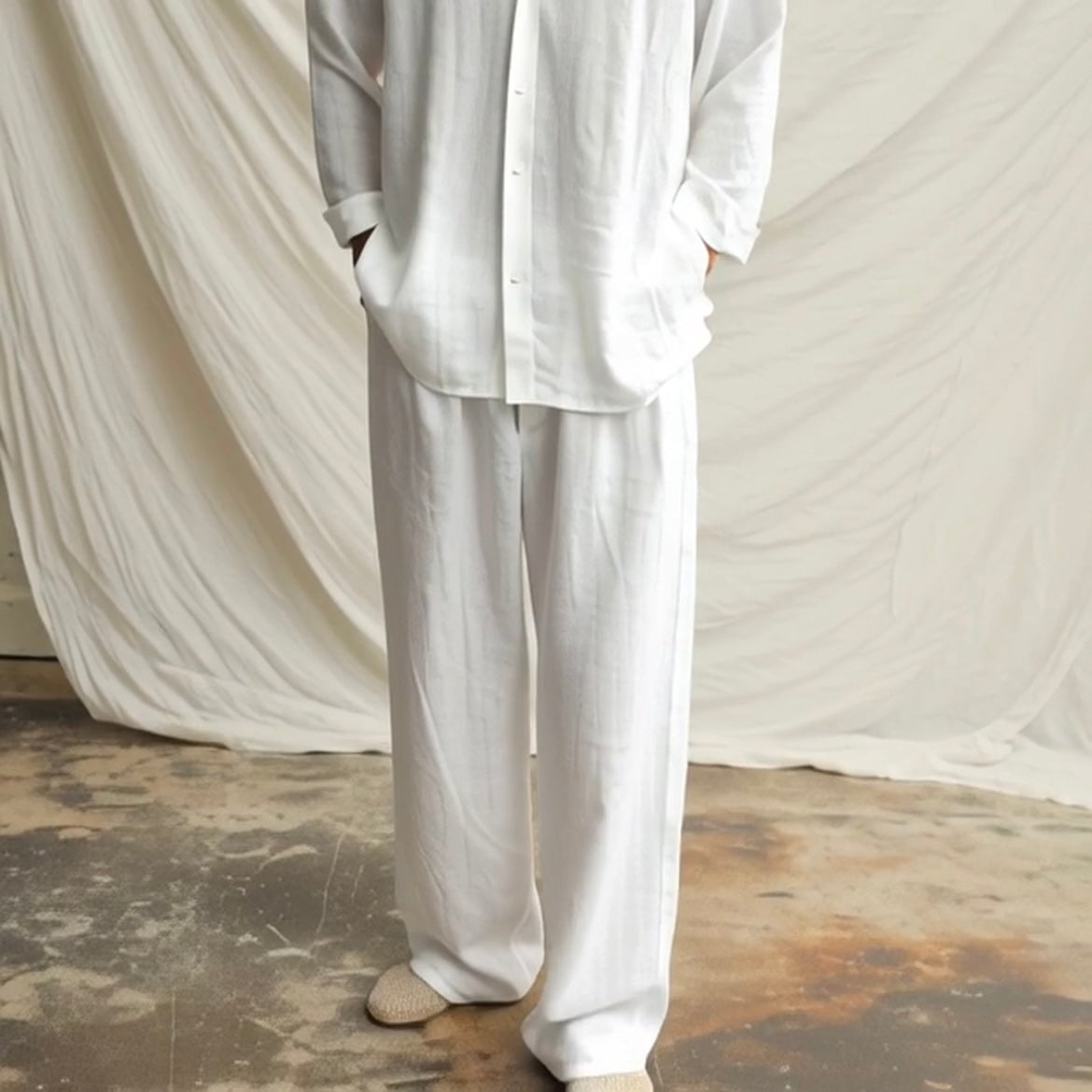 Set Lino Coordinato Camicia e Pantalone Uomo - Old Money®