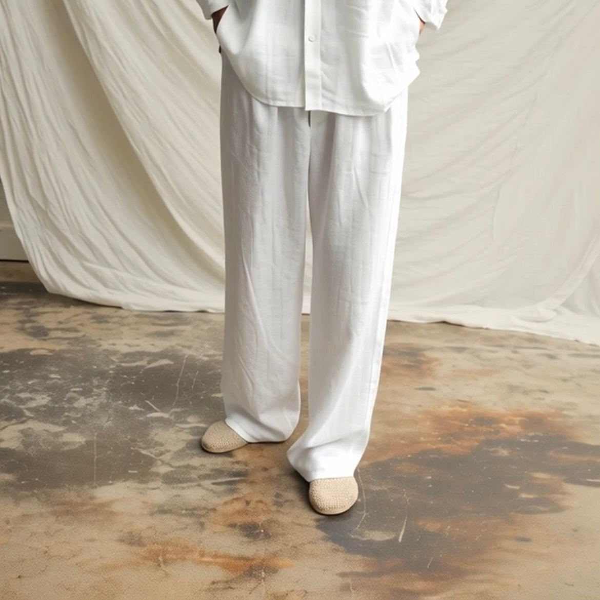 Set Lino Coordinato Camicia e Pantalone Uomo - Old Money®