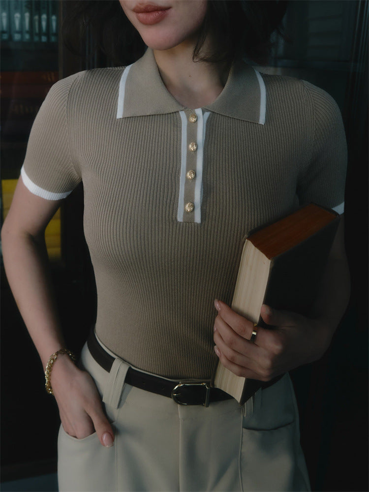 Women's Polo Shirt - A Ribbed Preppy