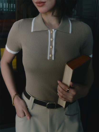 Women's Polo Shirt - A Ribbed Preppy