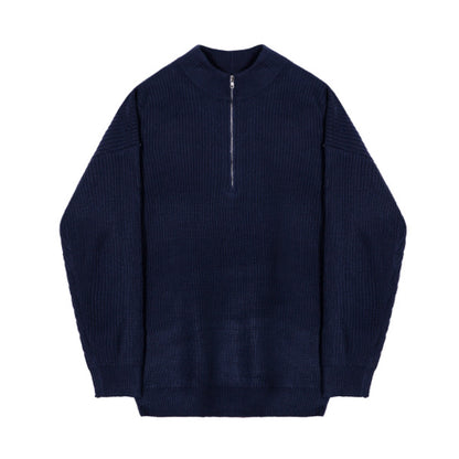 Maglione con Mezza Zip a Collo Alto - Old Money®