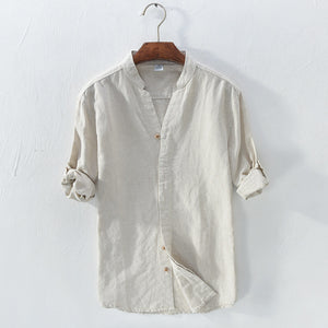 Camicia Coreana in Lino - Old Money® - Old Money®