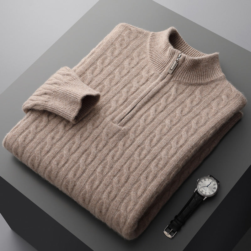 Maglione in Lana Merino Zip - Old Money®