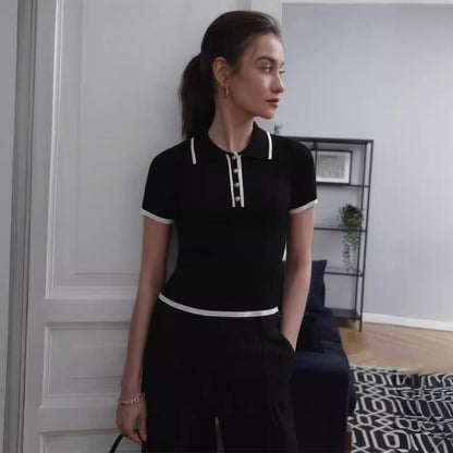 Women's Polo Shirt - A Ribbed Preppy