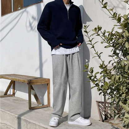 Maglione con Mezza Zip a Collo Alto - Old Money®