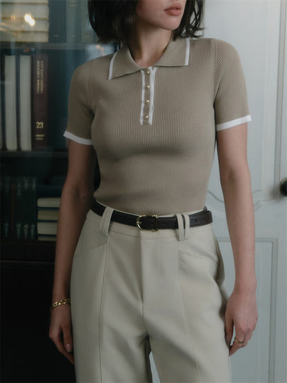 Women's Polo Shirt - A Ribbed Preppy
