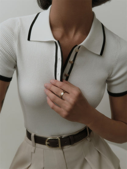 Women's Polo Shirt - A Ribbed Preppy