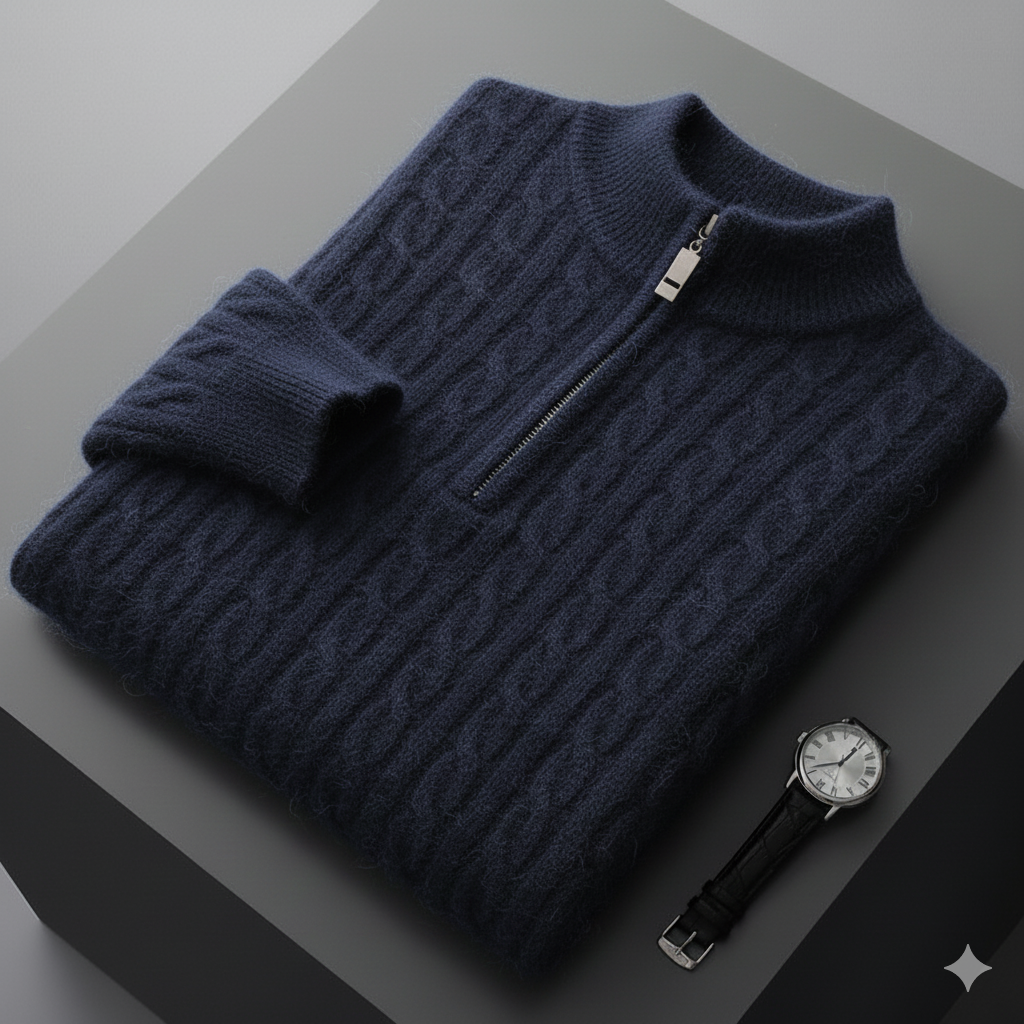 Maglione in Lana Merino Zip - Old Money®