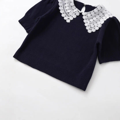 Maglione Donna con Colletto Pizzo - Old Money®