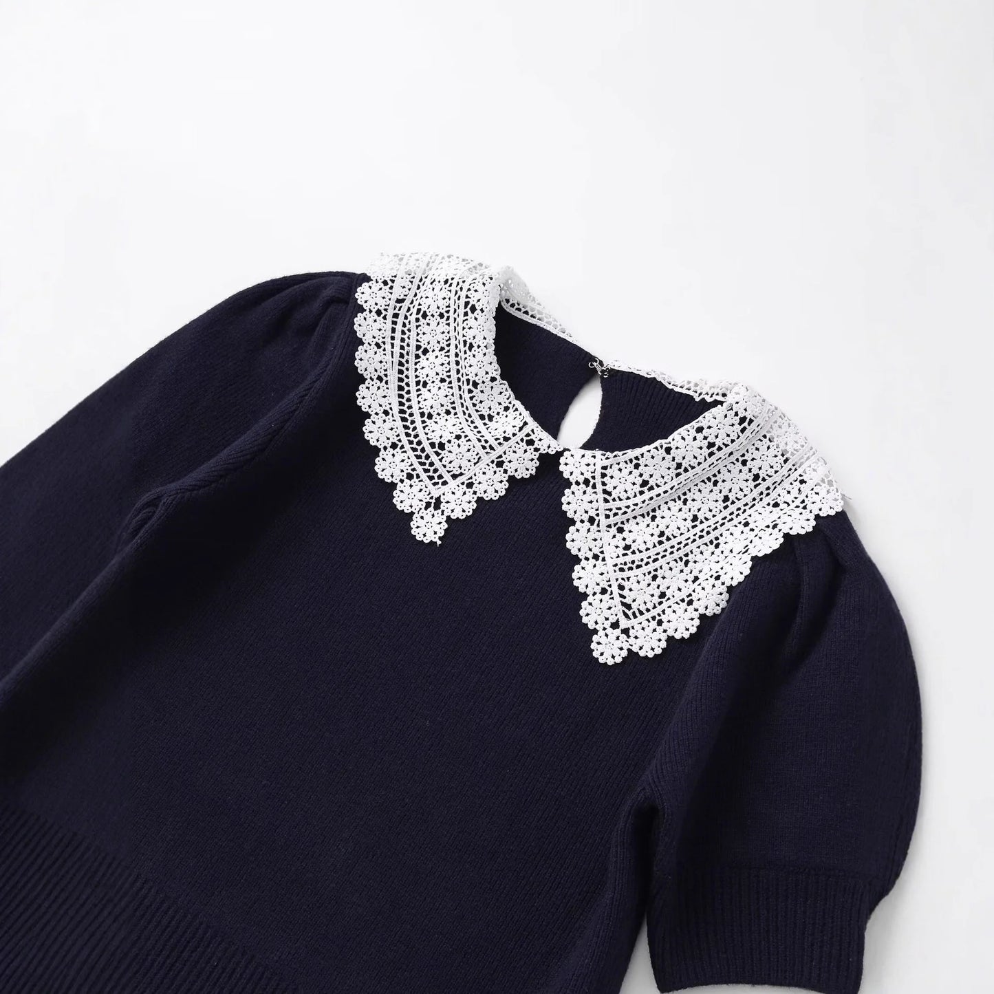 Maglione Donna con Colletto Pizzo - Old Money®