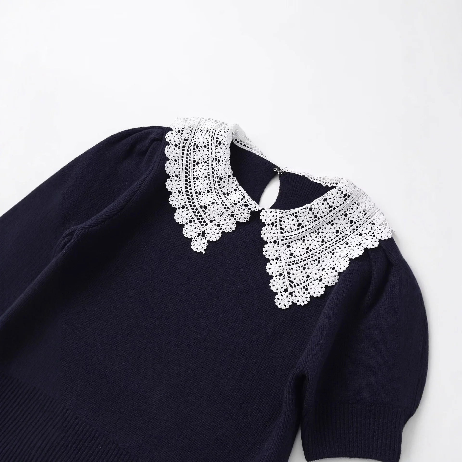 Maglione Donna con Colletto Pizzo - Old Money®