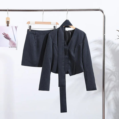 Completo Giacca e Gonna Gessato Donna - Old Money®