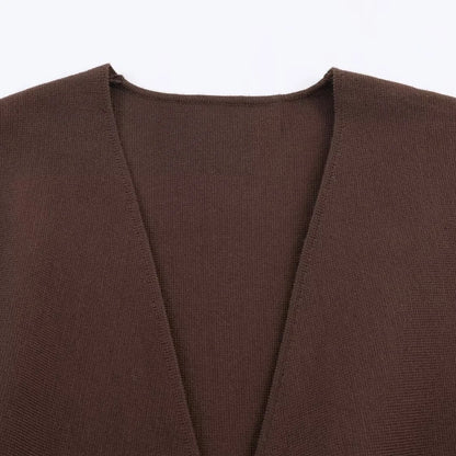 Giacca Kimono Donna con Cintura Marrone - Old Money®