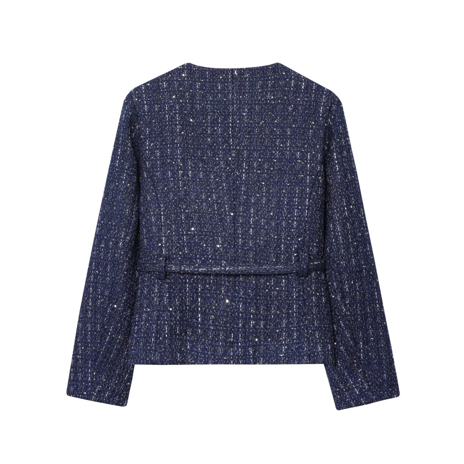 Giacca in Tweed Blu Navy Donna - Old Money®