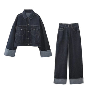 Completo Denim Donna Nero - Old Money®