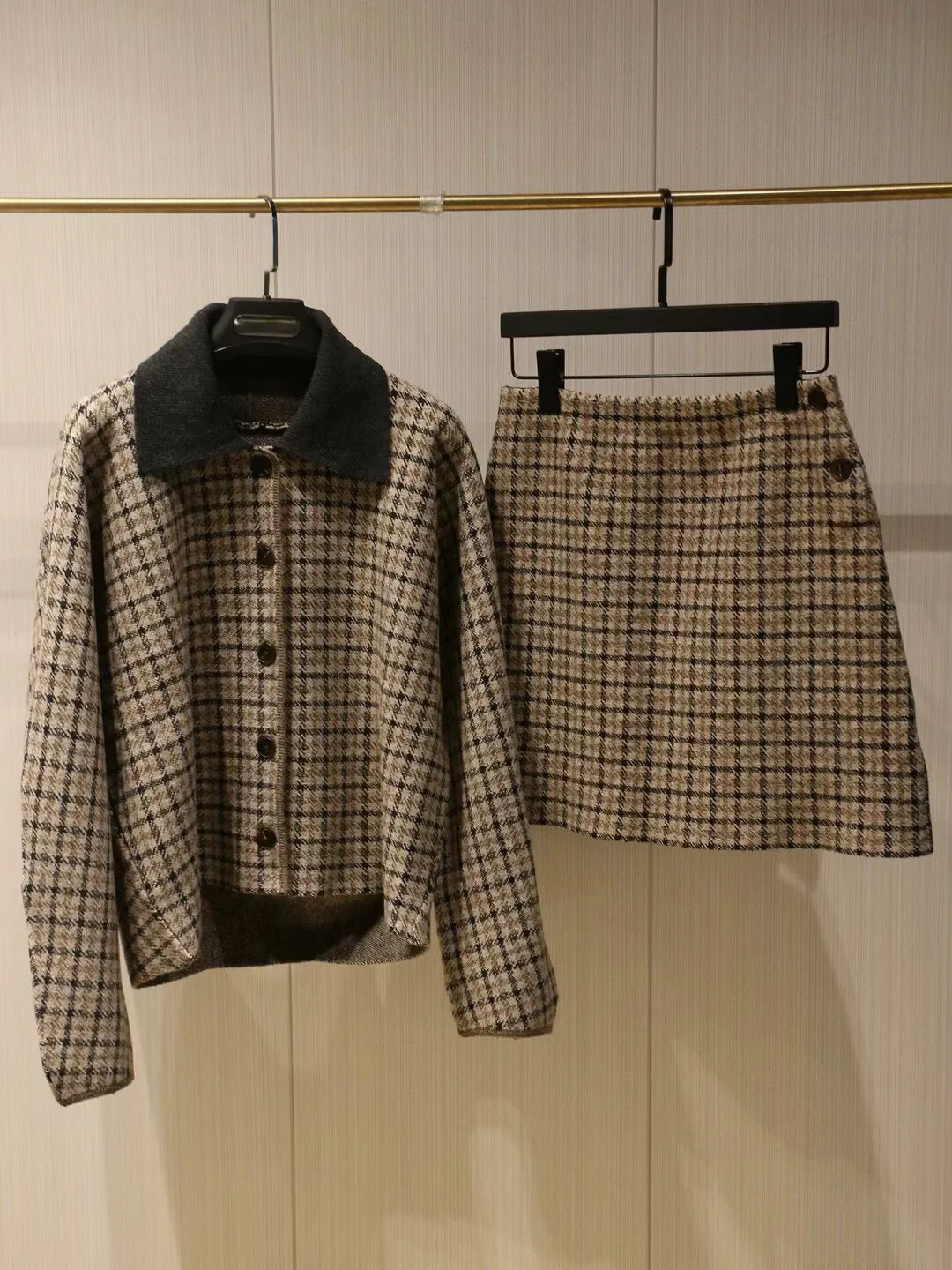 Completo Giacca e Gonna a Quadri Donna - Old Money®