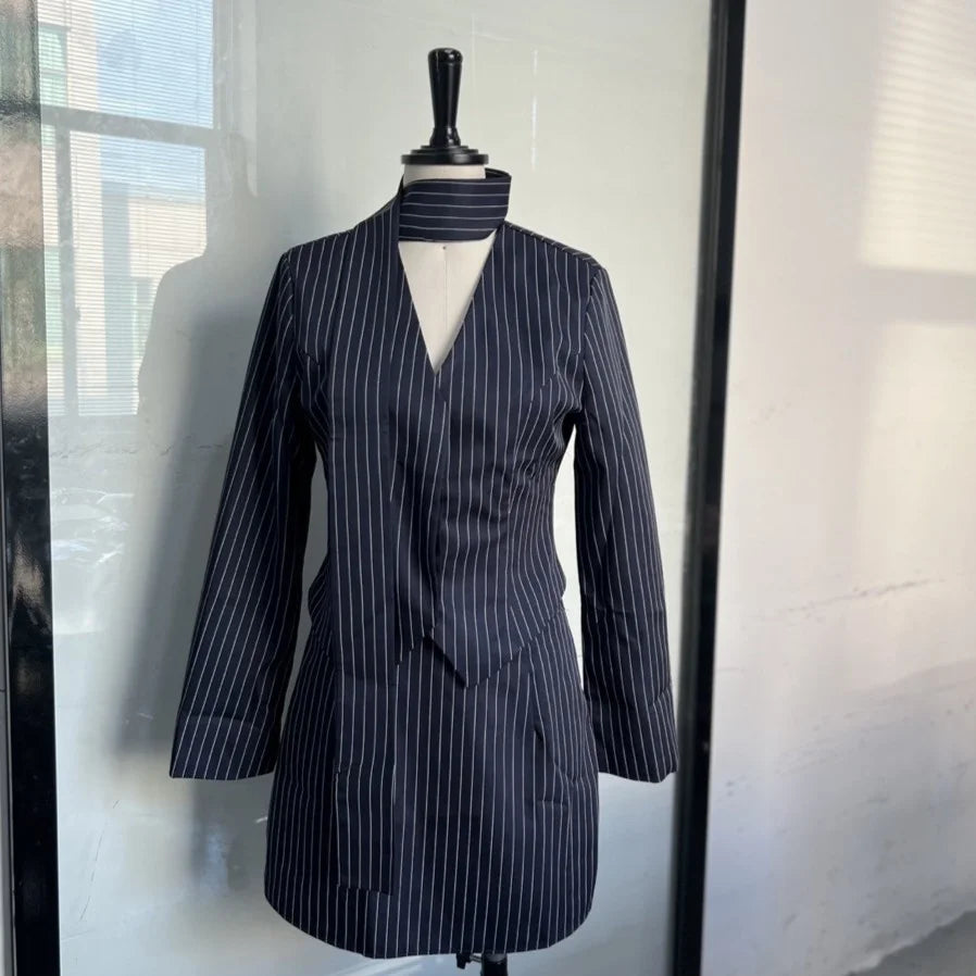 Completo Giacca e Gonna Gessato Donna - Old Money®