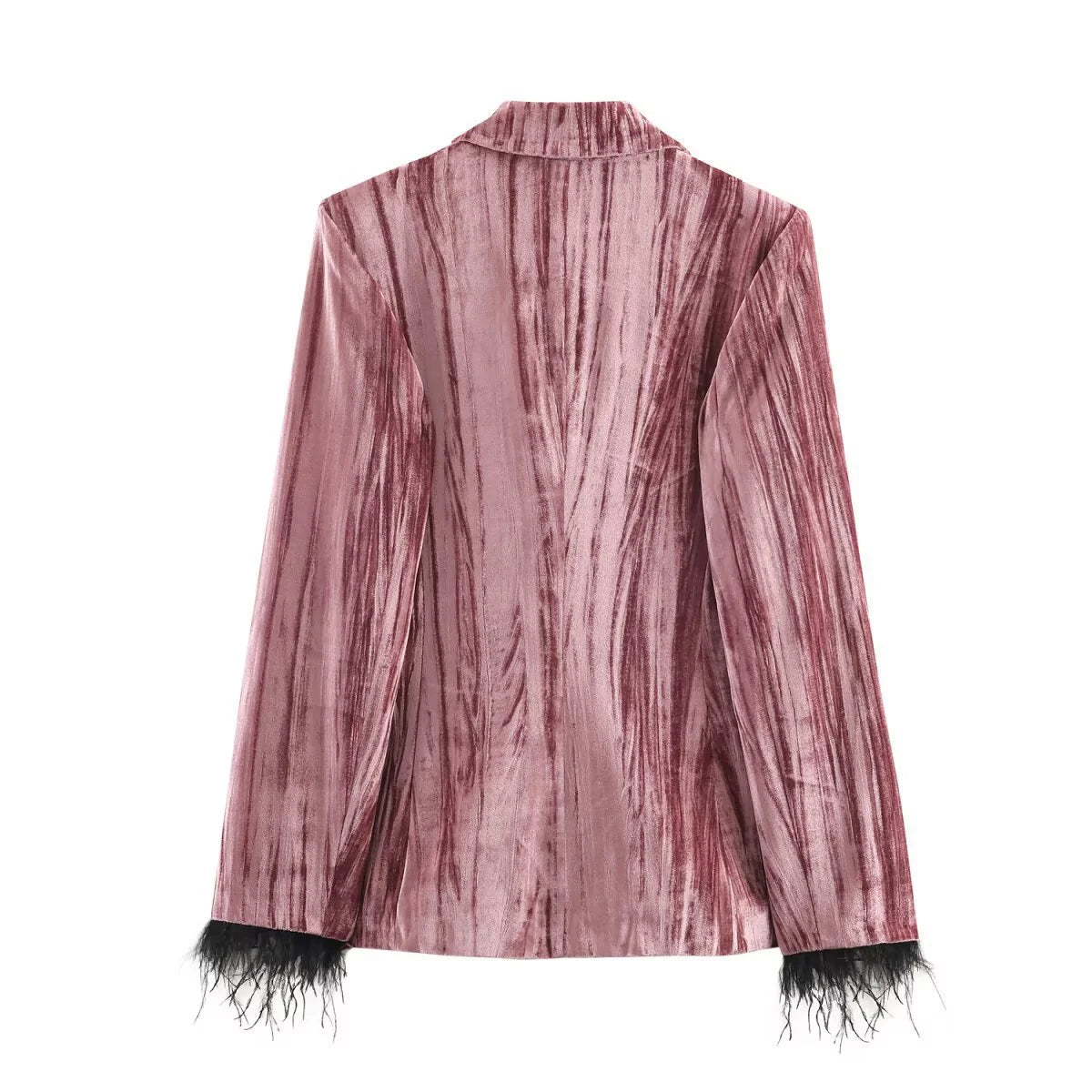 Completo Velluto Donna Rosa con Piume - Old Money®