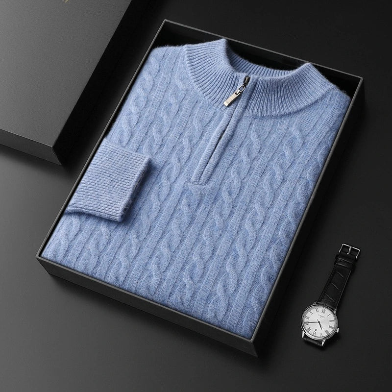 Maglione in Lana Merino Zip - Old Money® - Old Money®