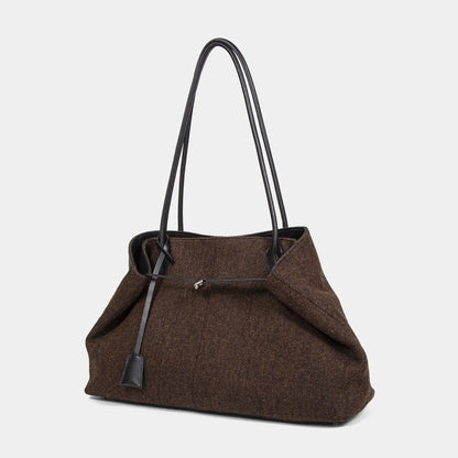 Borsa Donna Effetto Lana Marrone - Old Money®