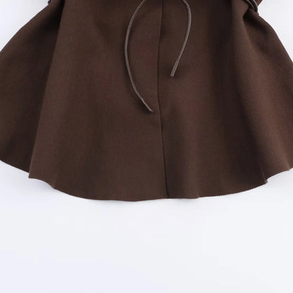 Giacca Kimono Donna con Cintura Marrone - Old Money®