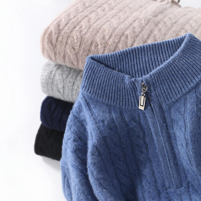 Maglione in Lana Merino Zip - Old Money®