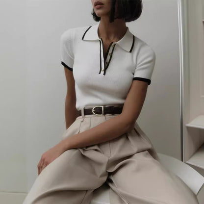 Women's Polo Shirt - A Ribbed Preppy